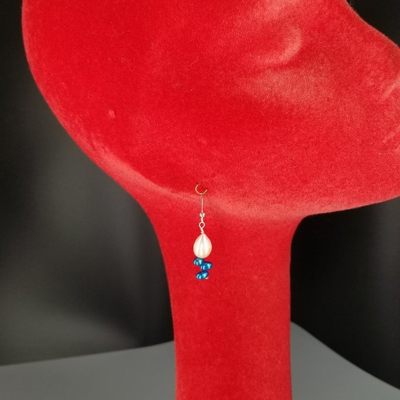 Genuine Pearl and Sterling Silver Drop Earrings - Picture 6 of 9